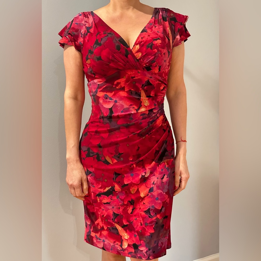Red flower dress